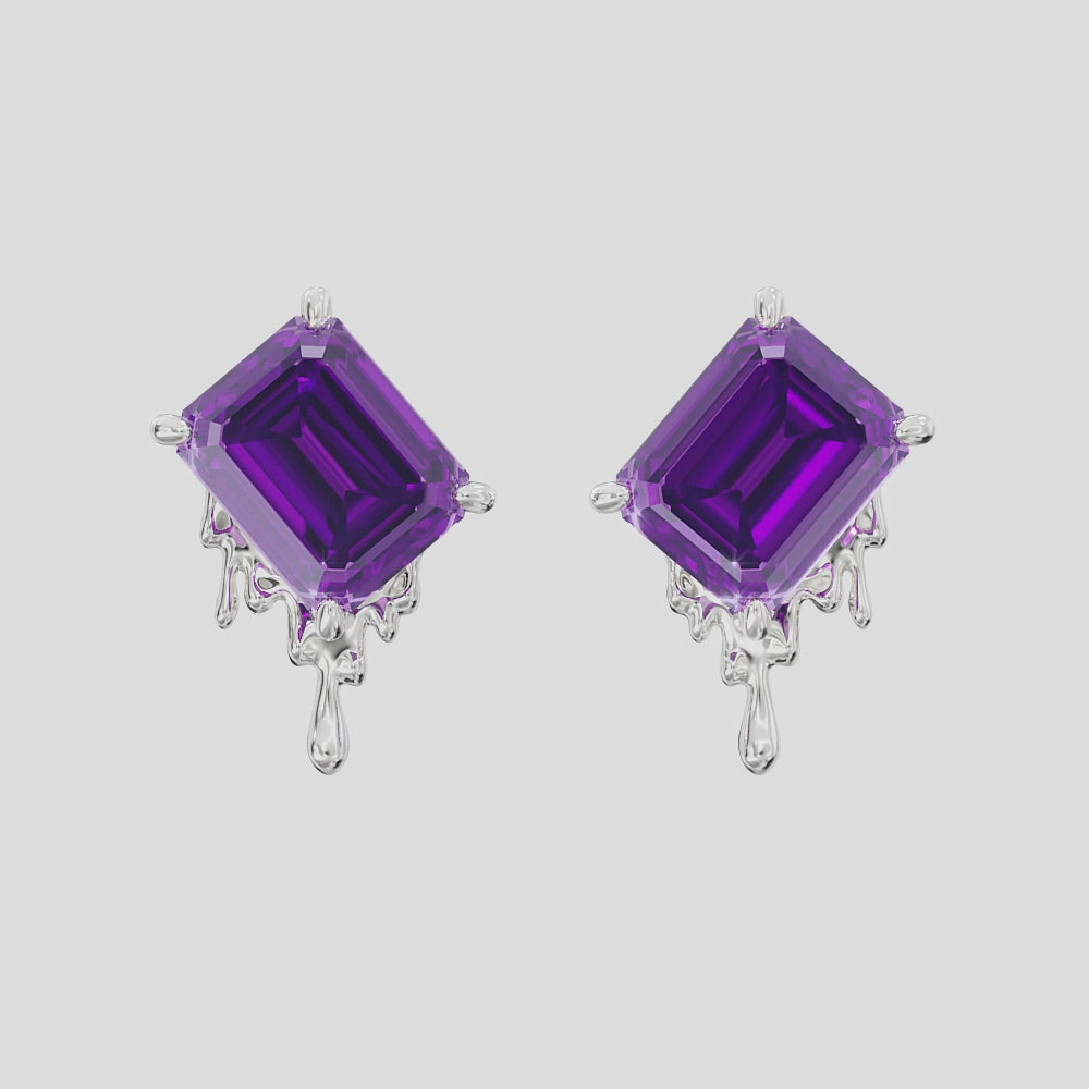 mercurial fiery 01 earring sapfira silver 925 amethyste 